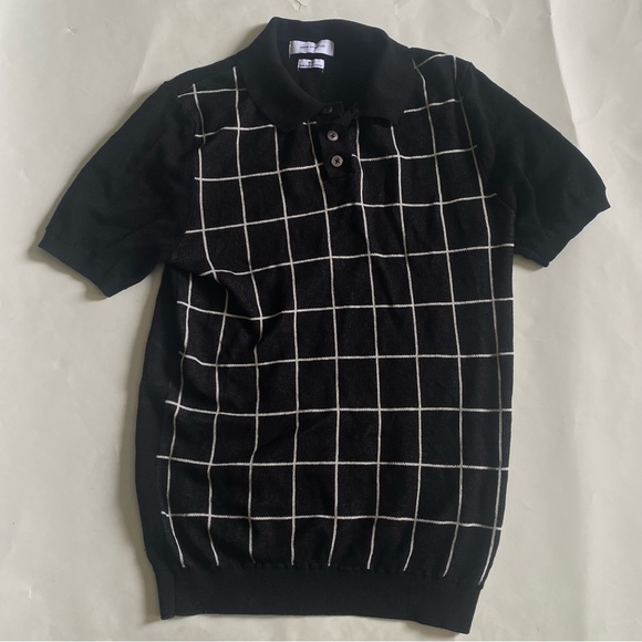 Urban Outfitters Knitted Polo. Black and medium  men’s. Old money aesthetic - Picture 1 of 4
